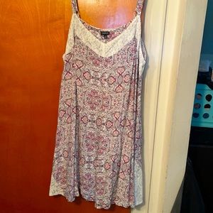 Floral pattern knee length dress